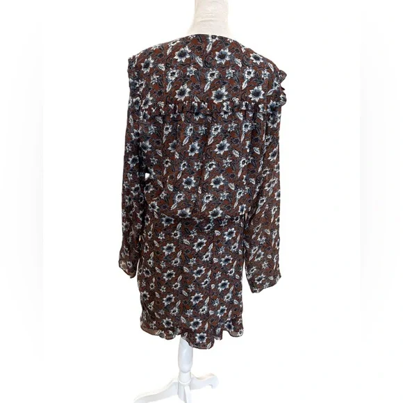 veronica beard anjali silk dress Veronica Beard Steel Blue Floral Anjali Dress